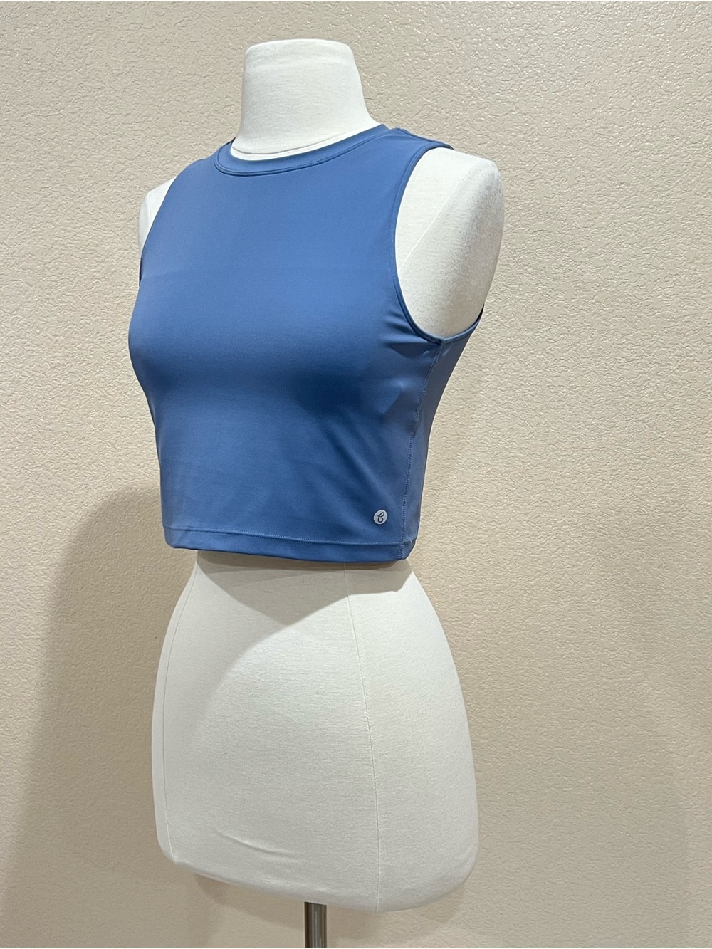 Baydi Slate Blue High Collar Sports Bra Tank Size Medium - Picture 7 of 10